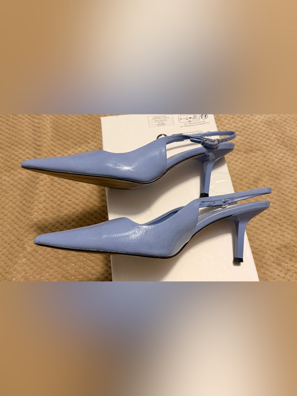 Zara Periwinkle Pointed-Toe Slingback Heels